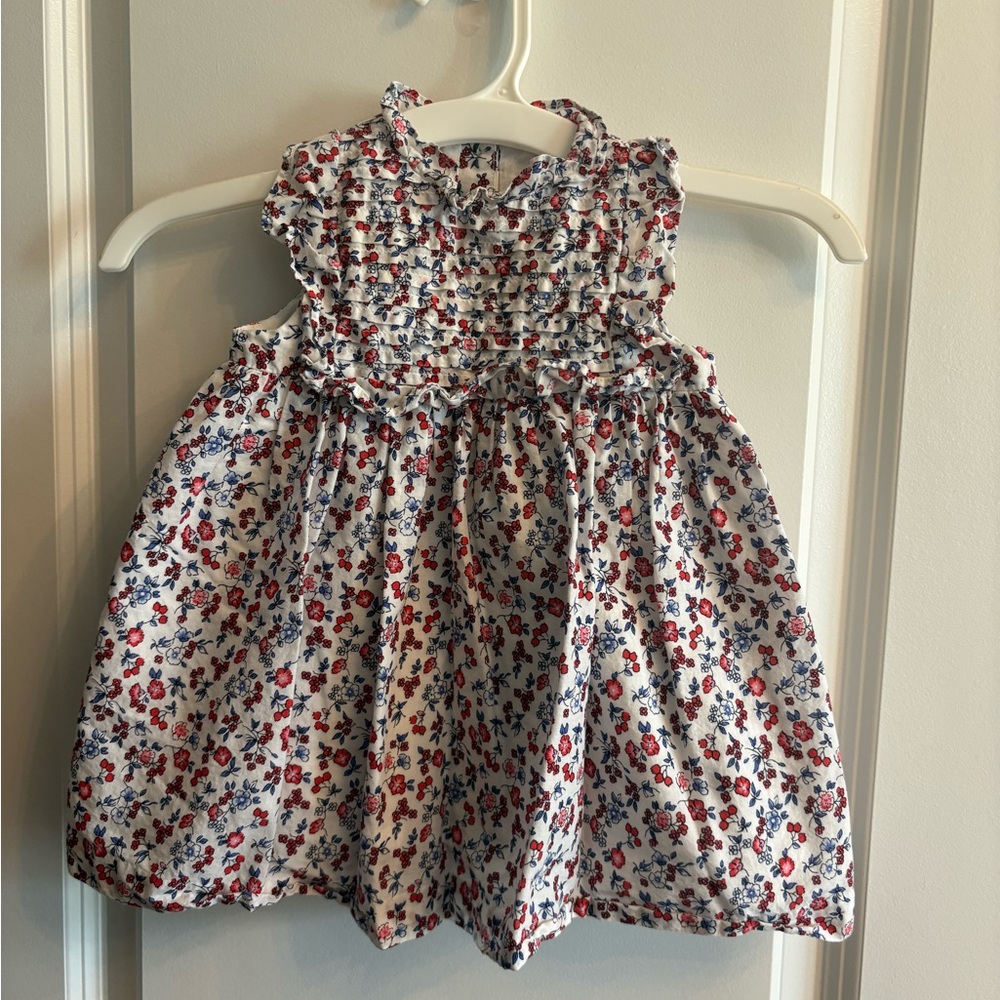Janie and Jack Girls Multi Ditsy Floral Ruffle Dress 6-12mo